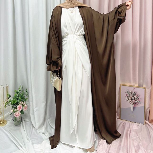 Musulmane Abaya Elegant Satin Dress