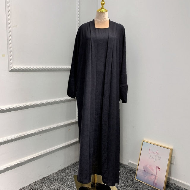 2 / 3 Piece Plain Abaya Dress Set