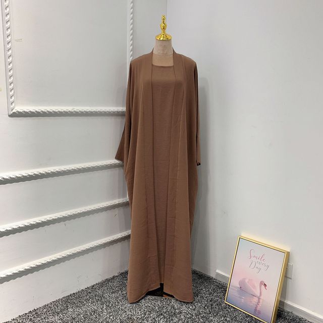 2 / 3 Piece Plain Abaya Dress Set