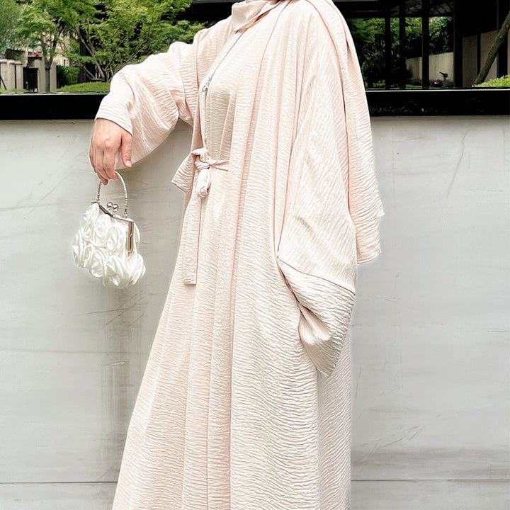 2 / 3 Piece Plain Abaya Dress Set